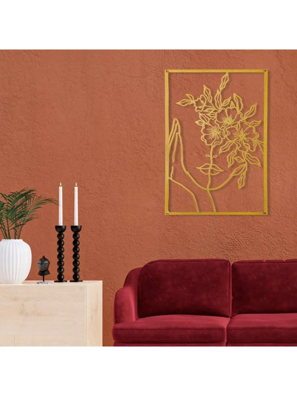 New 3 Pcs Gold Metal Line Art Wall Decor Female Body 15 in